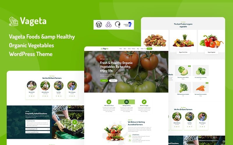 Vageta – 食品与健康有机蔬菜WordPress主题