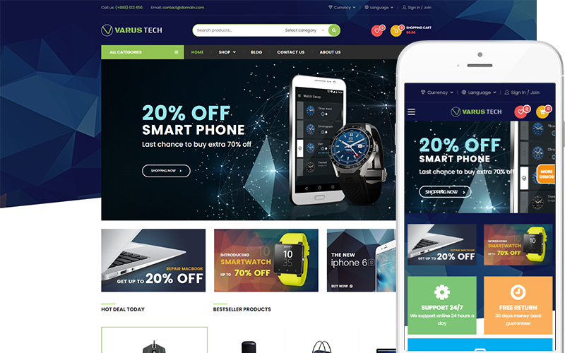 Varus Tech – 电子产品商店主题 WooCommerce 主题