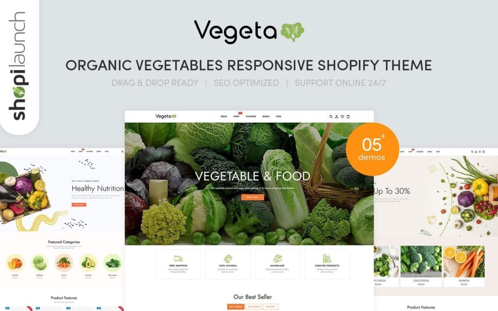 Vegeta – 有机蔬菜响应式Shopify主题