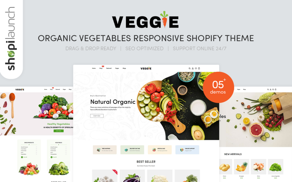 Vegge – 有机蔬菜响应式Shopify主题