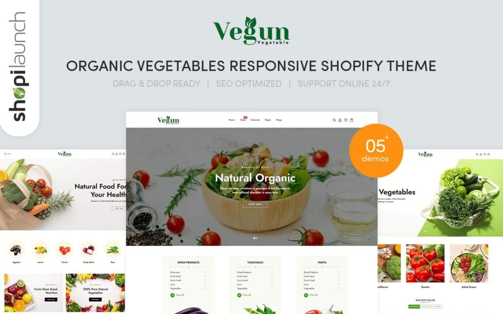 Vegun – 有机蔬菜响应式Shopify主题