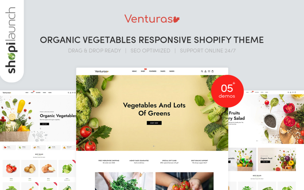 Venturas – 水果有机食品响应式Shopify主题