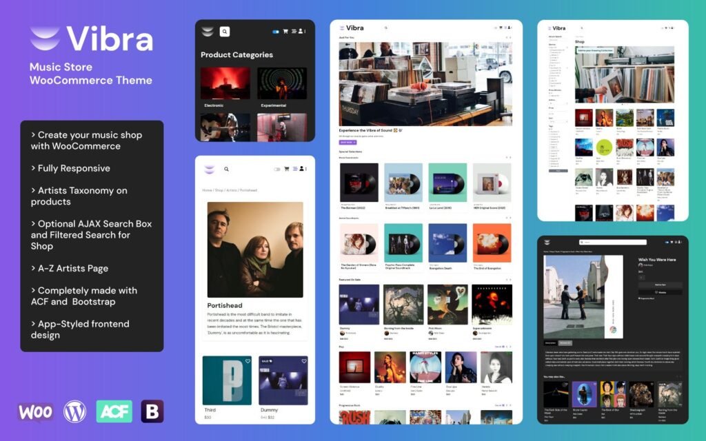 VIBRA – 音乐商店WooCommerce主题