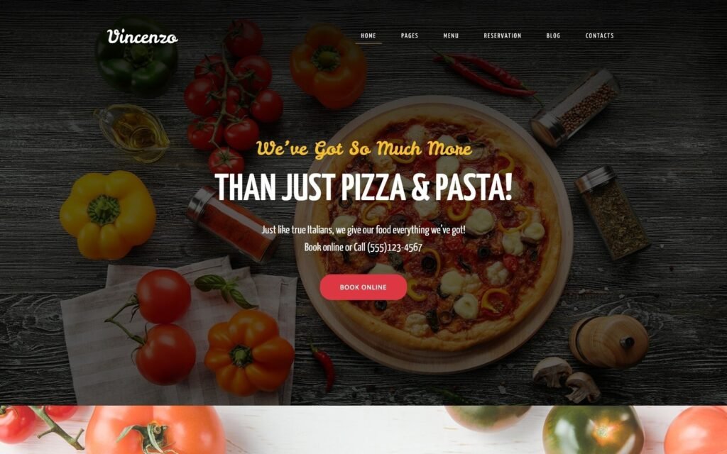 Vincenzo – 美味披萨餐厅响应式WordPress主题