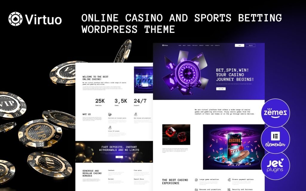 Virtuo – 在线赌场和体育博彩WordPress主题