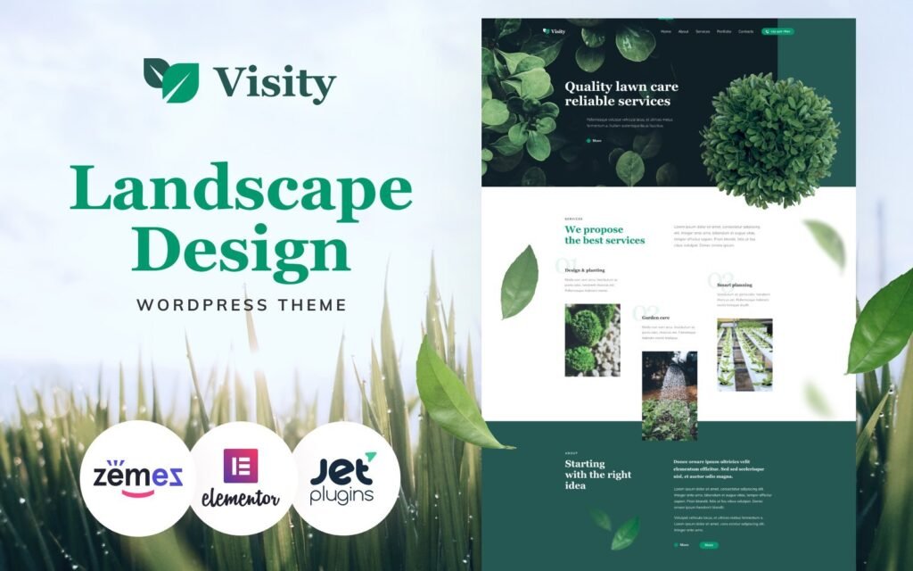 Visity – 使用WordPress Elementor主题进行景观设计