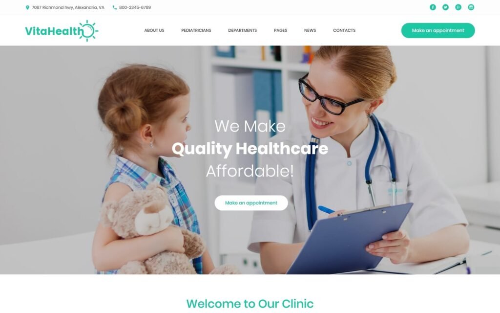 VitaHealth – 儿科诊所响应式医疗WordPress主题