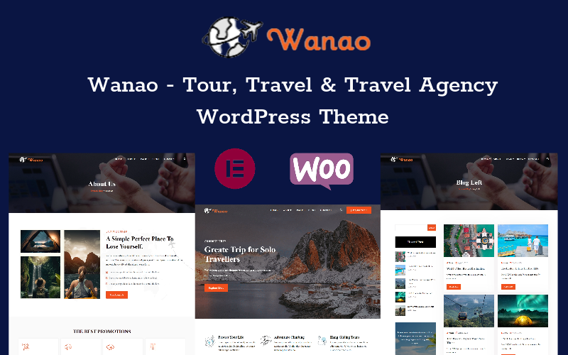 Wanao – 旅行和旅游预订的WordPress主题