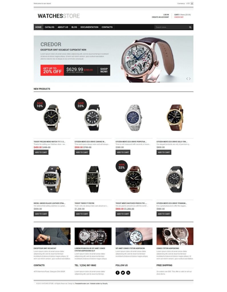 手表响应式Shopify主题