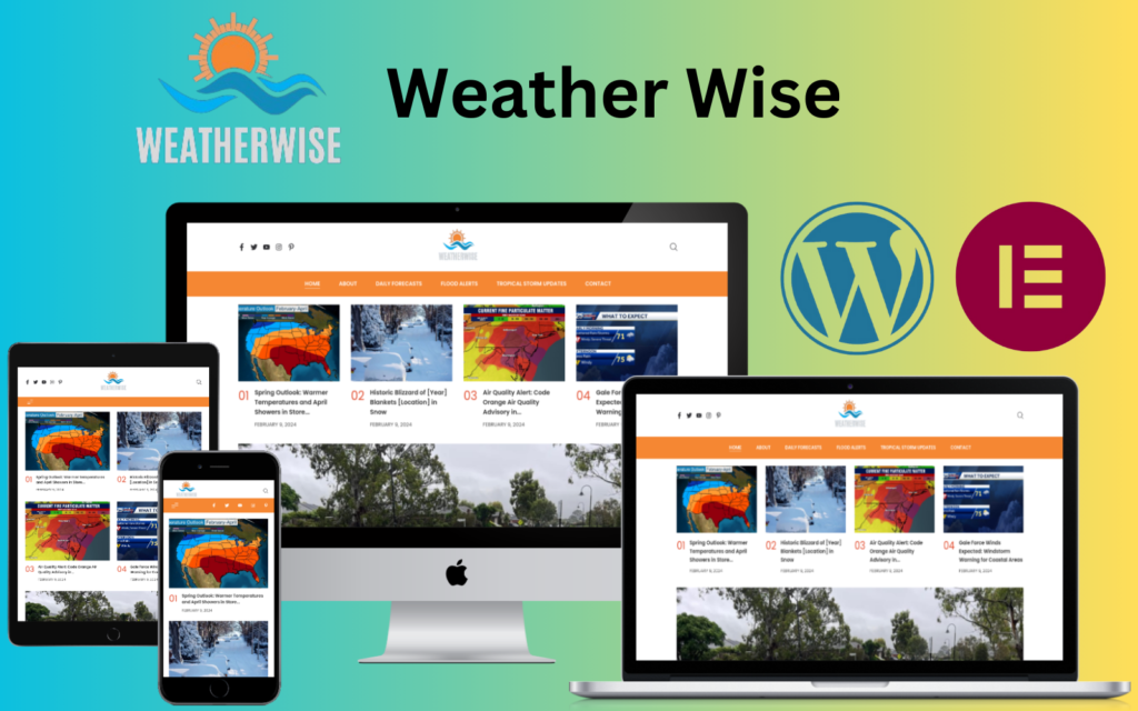 Weather Wise是一个天气预报博客的WordPress主题。