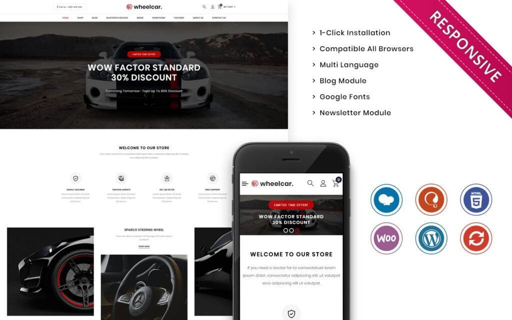 Wheelcar – 汽车店优质Woocommerce模板