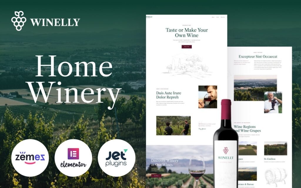 Winelly – 带有WordPress Elementor主题的葡萄酒品鉴主题