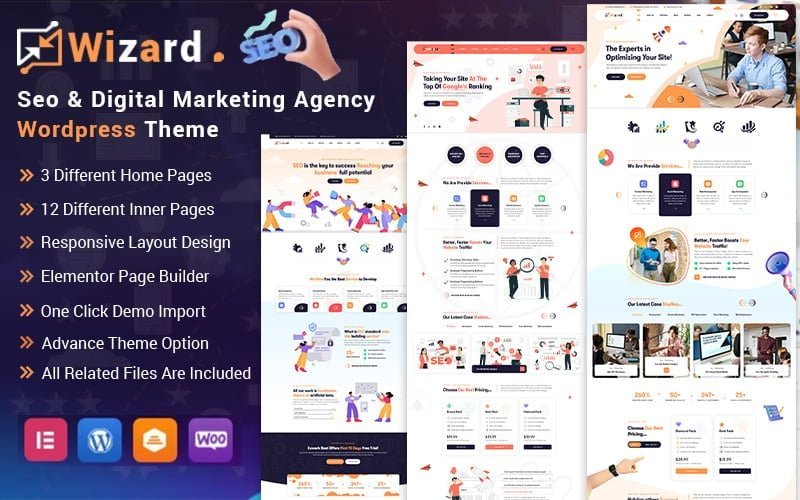 Wizard SEO & Digital Marketing Agency 是一个 WordPress 主题，专为 SEO 和数字营销机构设计而制作。