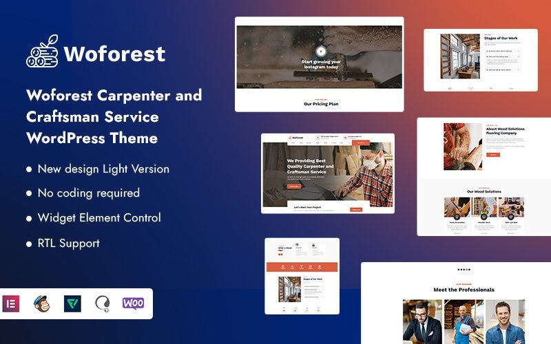 Woforest – 木工和工匠服务WordPress主题