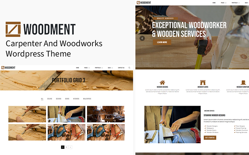 Woodment – 木工和木材制造WordPress主题