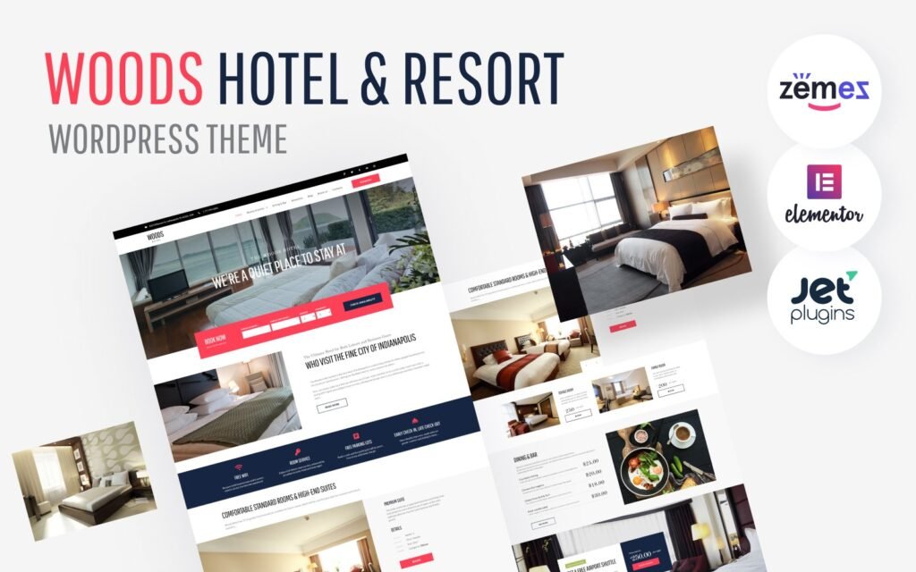 Woods Hotel（伍兹酒店）- 酒店和度假村WordPress主题