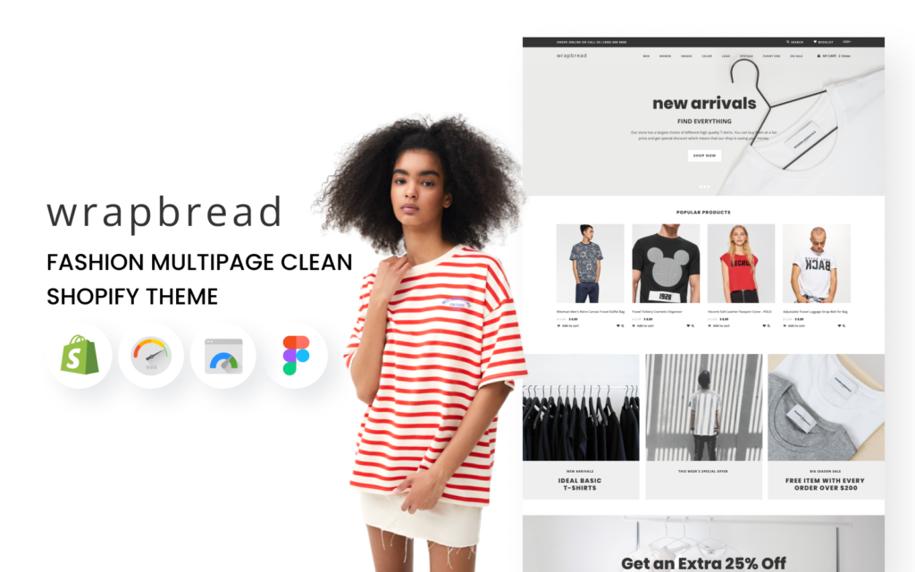 Wrapbread – 时尚多页面干净的Shopify主题