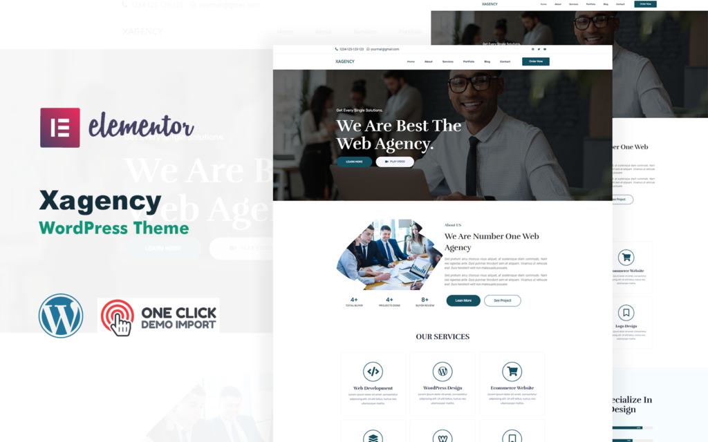 Xagency Creative Agency 是一款使用 Elementor 的 WordPress 主题，专为创意机构设计。
