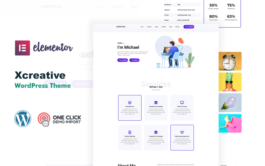 Xcreative 个人创意作品集 WordPress 主题