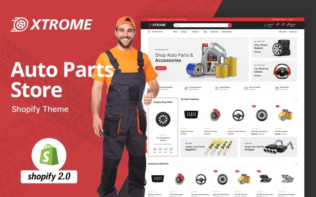 Xtrome – 汽车及备件商店 Shopify 主题