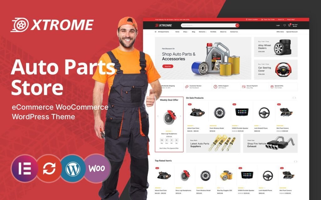 Xtrome是一个汽车和备件的WooCommerce主题。