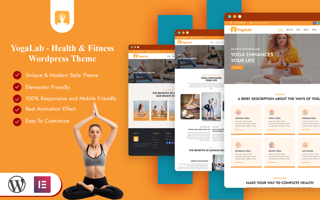 YogaLab – 瑜伽健康与健身 WordPress 主题