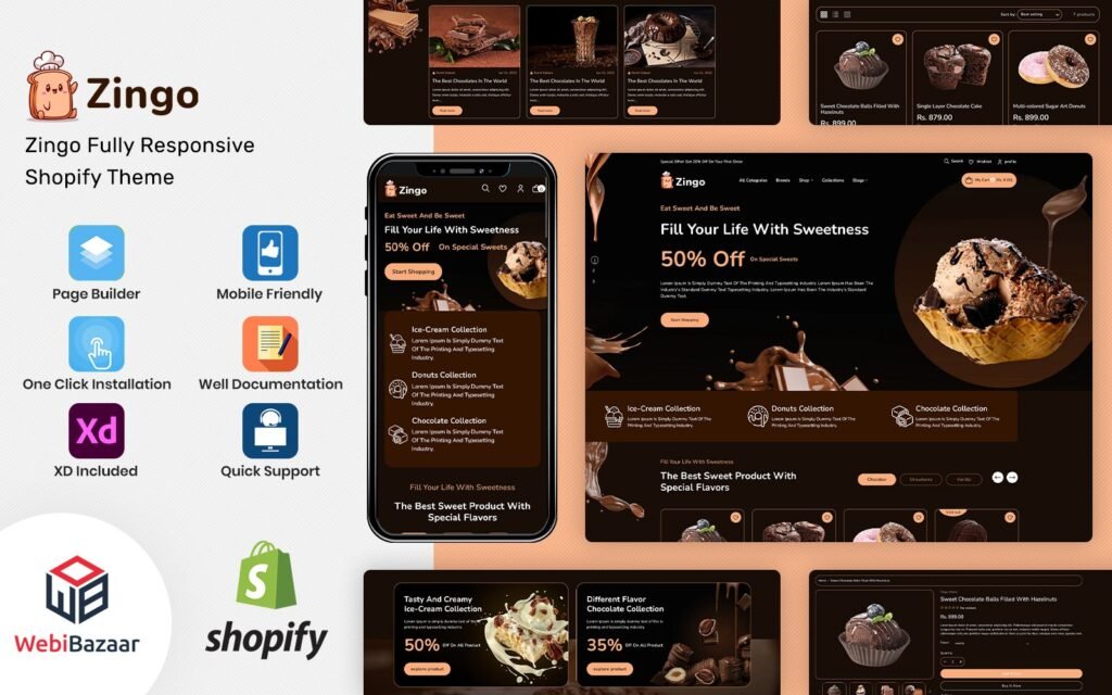 Zingo – 蛋糕、甜品和巧克力Shopify 2.0主题