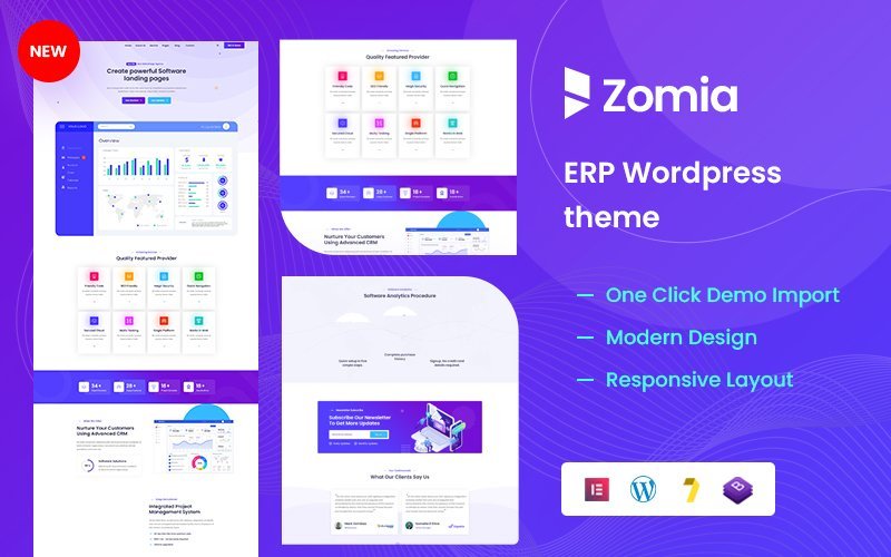 Zomia – ERP Software是一个WordPress主题，用于ERP软件。